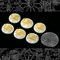 Round Lemon Yellow and White Resin 3D Style Cameos 17mm - Set of Six - CAM92